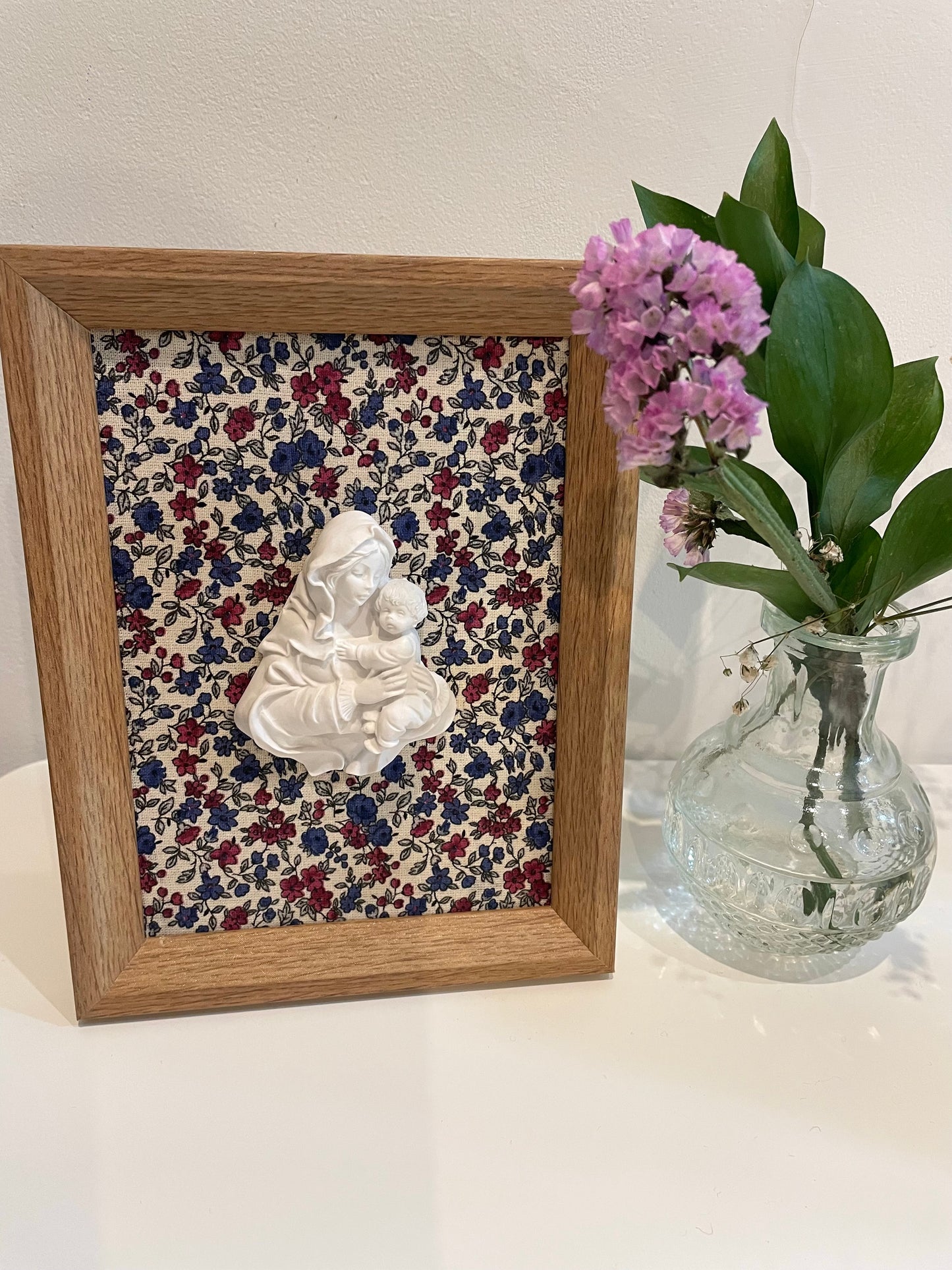 Cuadro Virgen de la Familia Flores rosas